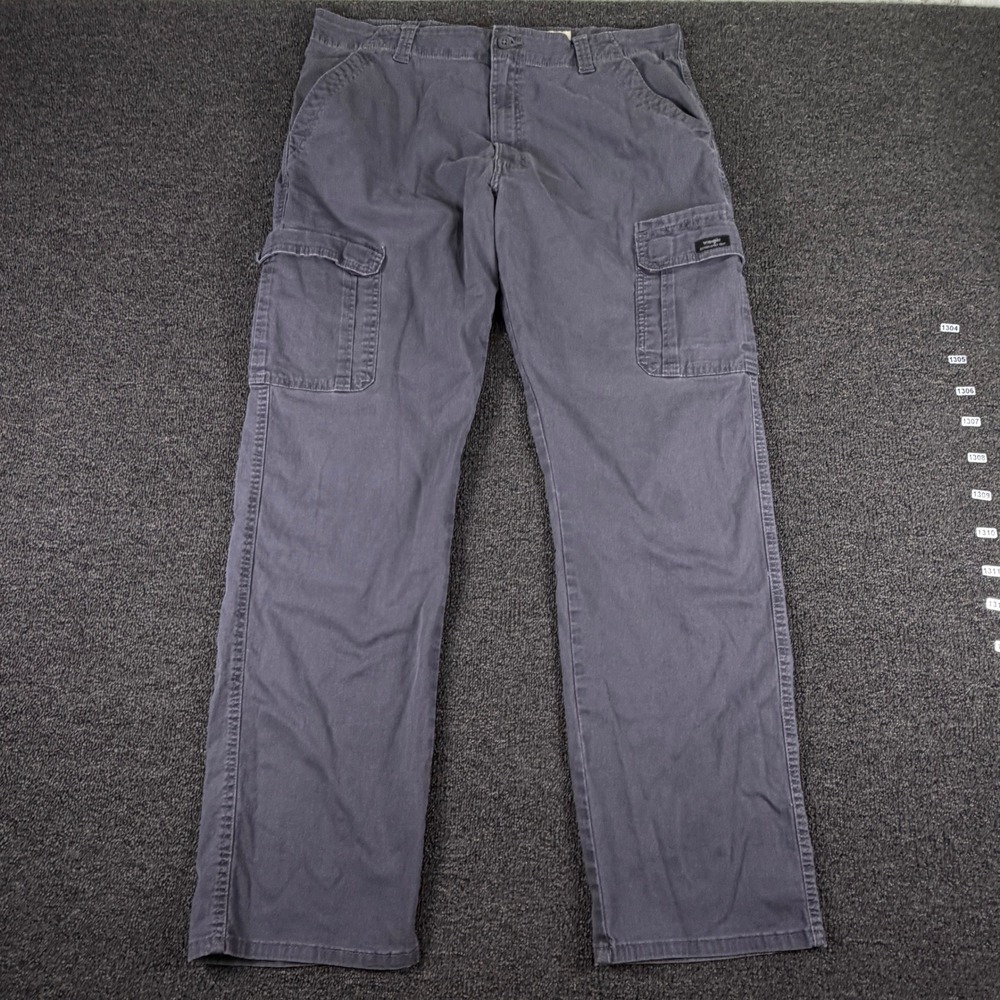 Wrangler Cargo Pants Mens 38x34 1070ABWAH Gray Relaxed Fit EUC